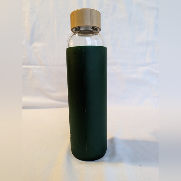 Barbour Glass Silicone Sleeve Cover Water Bottle Hunter Forest Green - Picture 11 of 16